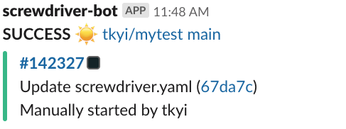 Default Slack notification