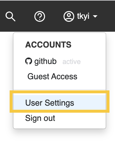 User settings