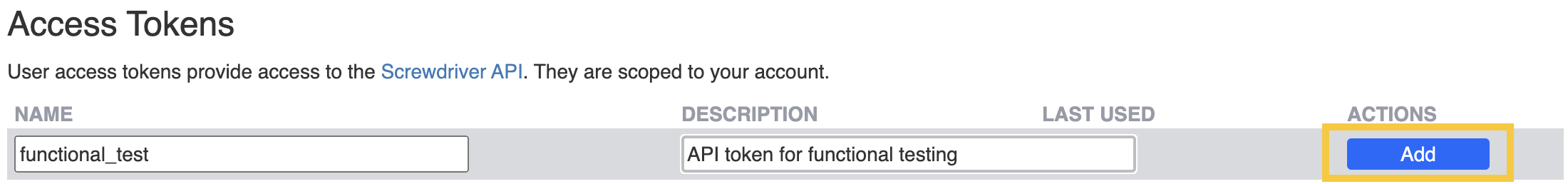 User token